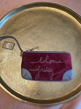 Juicy Couture Wine plum vintage Y2K Wristlet - I Love Juicy NWT